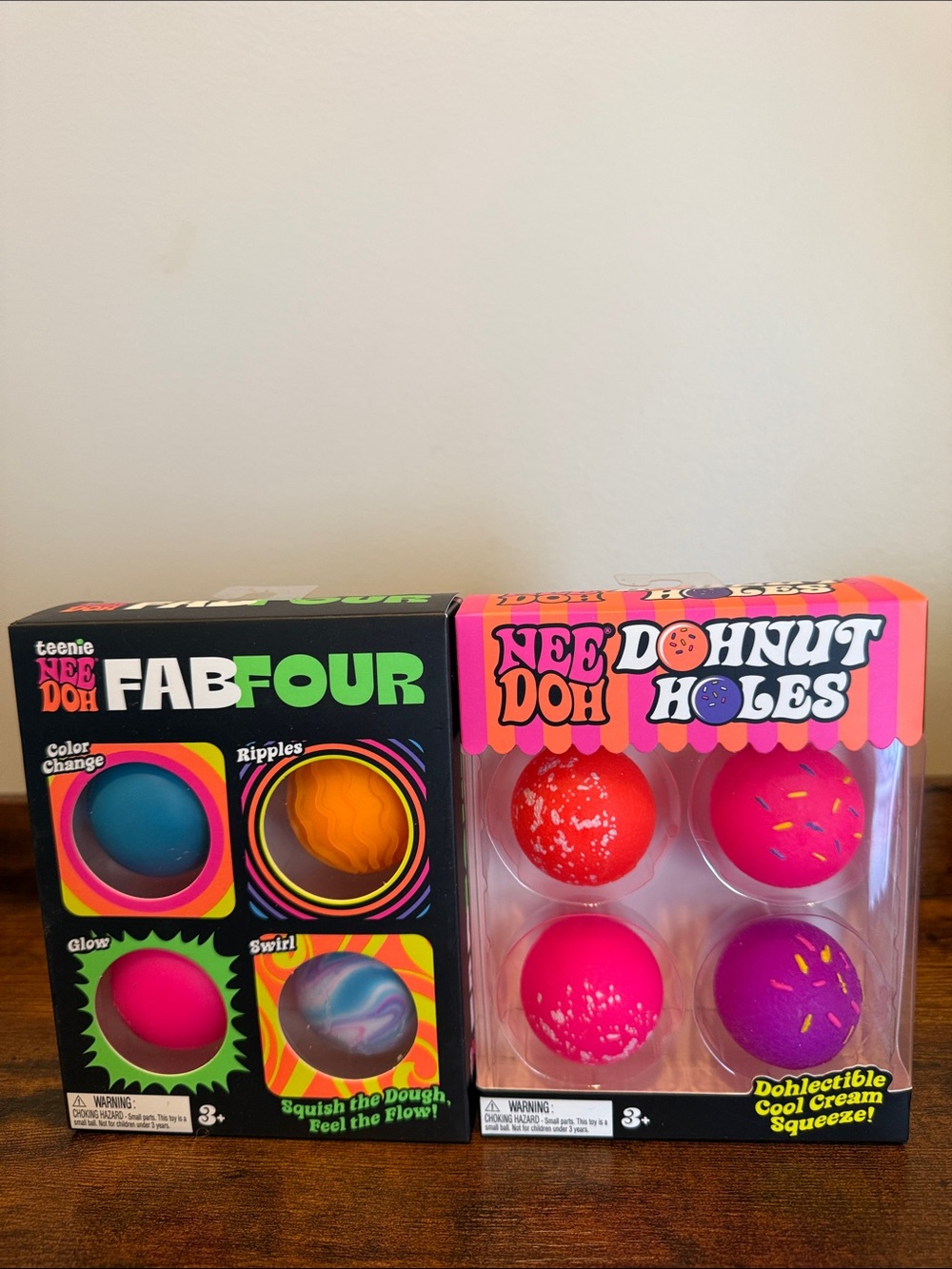 Needoh Donut Holes & Fab Four Kids Toy Set - Pink, Red, Purple, Blue